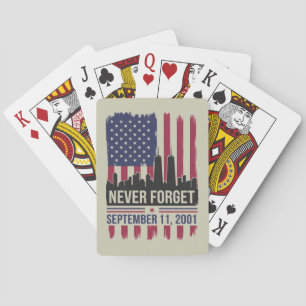 Aldrig glömma 11 september 2001 Minnesdag USA Casinokort