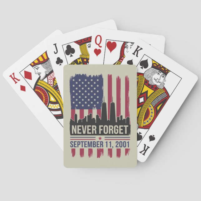 Aldrig glömma 11 september 2001 Minnesdag USA Casinokort (Baksidan)