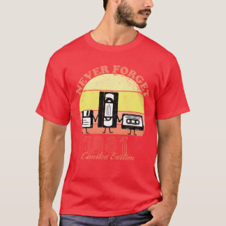 Aldrig glömma 1981 Födelsedagsbegränsad utgåva Vin T Shirt