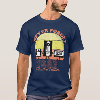Aldrig glömma 1983 Födelsedagsbegränsad utgåva Vin T Shirt