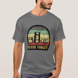 Aldrig glömma 90s dekal vintage t shirt