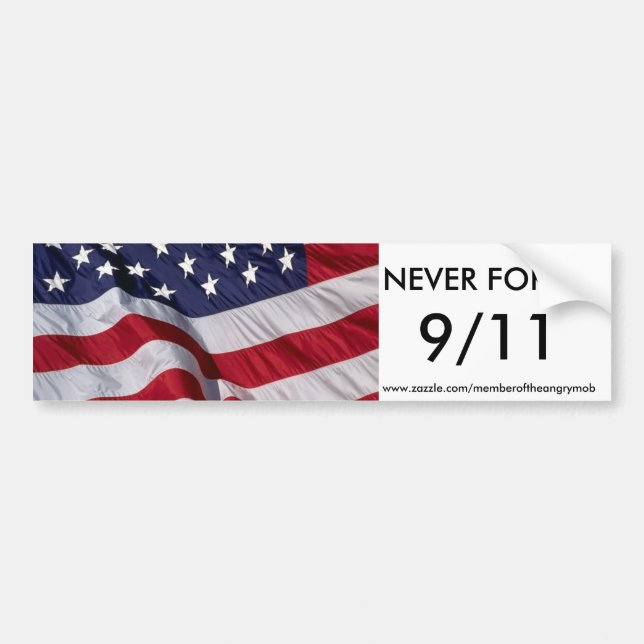 ALDRIG GLÖMMA 9/11 dekal (Framsidan)