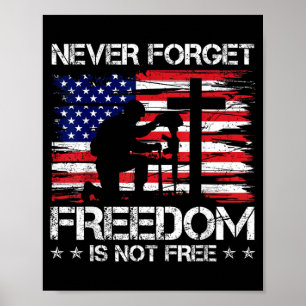 Aldrig Glömma Frihet är Inte USA Flagga Minnesdag Poster