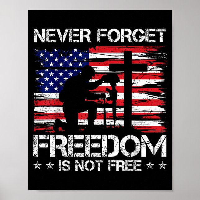 Aldrig Glömma Frihet är Inte USA Flagga Minnesdag Poster (Framsidan)