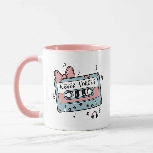 Aldrig Glömma Kassettband Retro Mugg (Vänster)