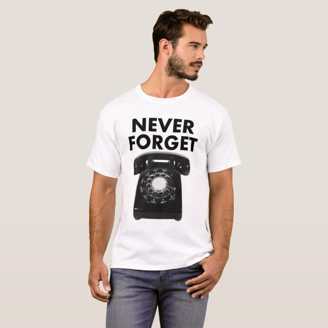 Aldrig Glömma Roterande Telefon Rollig T-shirt (Hel framsida)