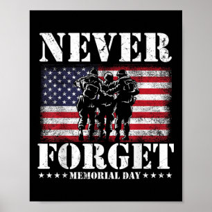 Aldrig Glömma Usa Flagga Minnesdagen Poster