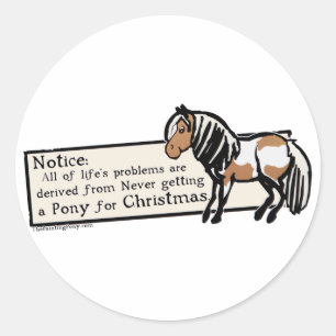Aldrig Har A Pony Runt Klistermärke