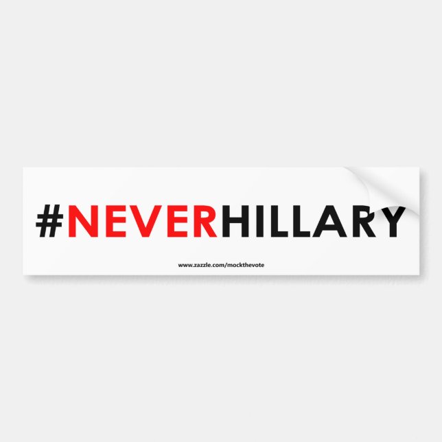 Aldrig Hillary bildekal#NEVERHILLARY (vit) Bildekal (Framsidan)