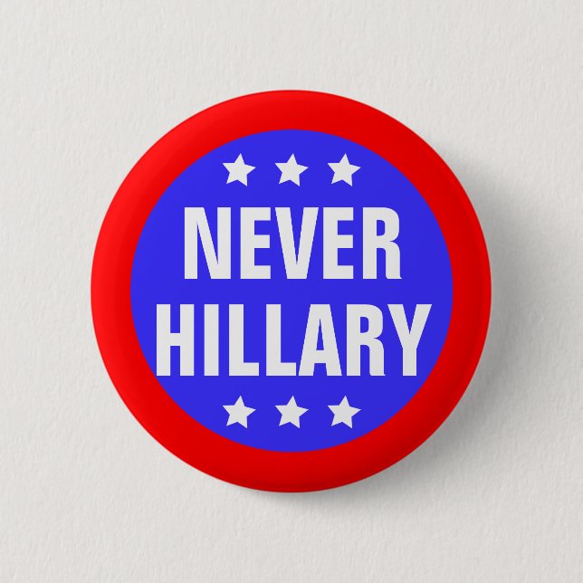 ALDRIG HILLARY för presidenten 2016 Knapp (Framsida)