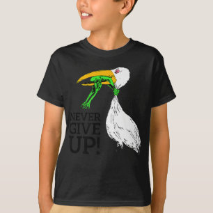 Aldrig i ge upp- och grodleribidrag t shirt