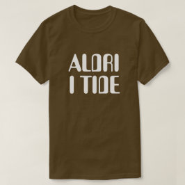 aldrig i tid i norska bruna t-shirt