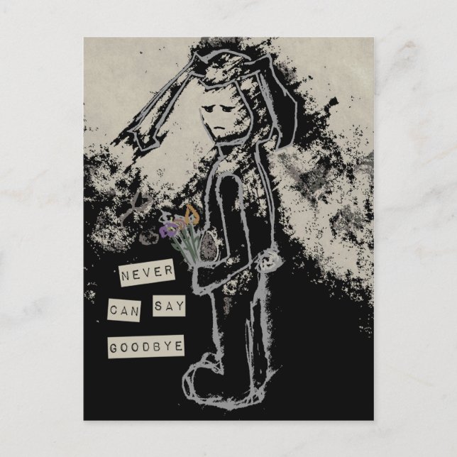 aldrig kan säga adjö sinibunny vykort (Framsida)