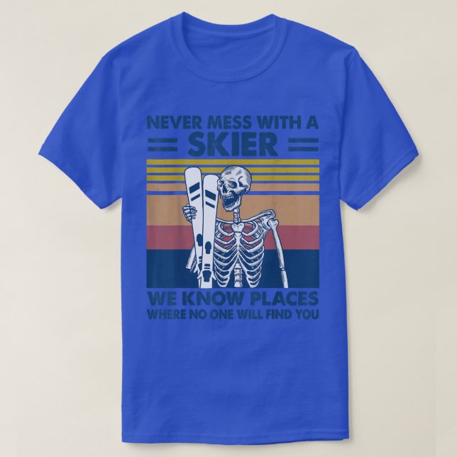Aldrig  med en skål vi känner Ställen Funny Skele T Shirt (Design framsida)