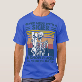Aldrig  med en skål vi känner Ställen Funny Skele T Shirt