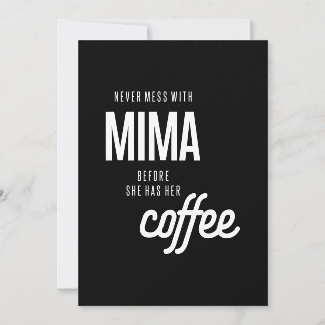 Aldrig  med Mima innan hon har kaffe Inbjudningar (Framsida)