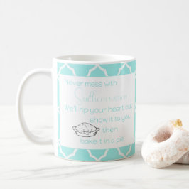 Aldrig  med Southern Women Aqua Anpassningsbar Kaffemugg