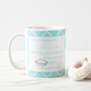 Aldrig med Southern Women Aqua Anpassningsbar Kaffemugg