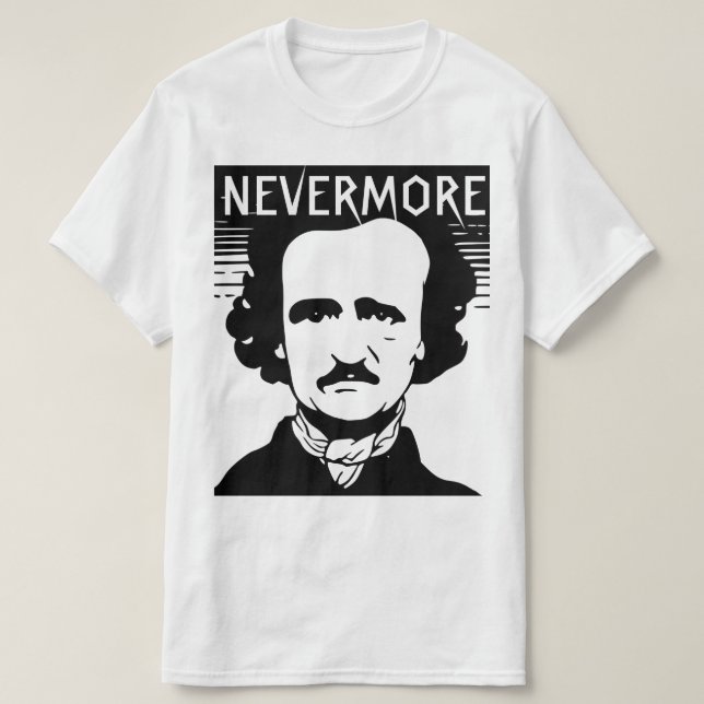 Aldrig mer Edgar Allan Poe T-shirt (Design framsida)