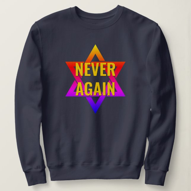 ALDRIG MER Förintelsen YOM HASHOAH T Shirt (Design framsida)
