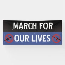 Aldrig mer Roligt Reform March for our Lives Banne