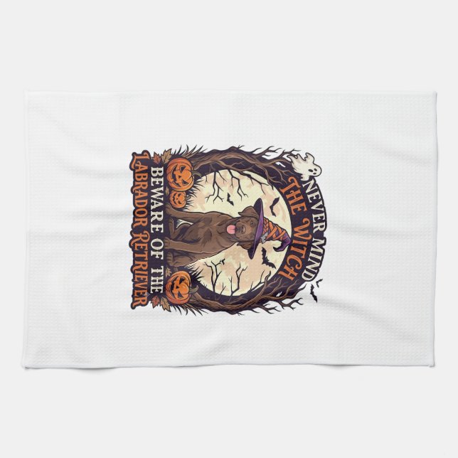 Aldrig Mind Witch Beware Labrador Retriever Hallow Kökshandduk (Horisontell)