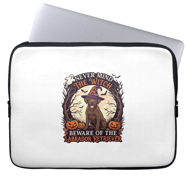 Aldrig Mind Witch Beware Labrador Retriever Hallow Laptop Fodral (Framsidan)