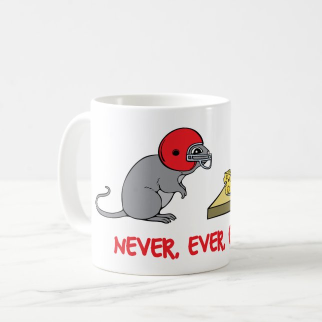 Aldrig någonsin ge upp kaffemugg (Framsida vänster)