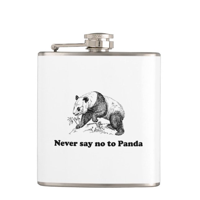 Aldrig något att säga inte till pandaen fickplunta (Framsidan)