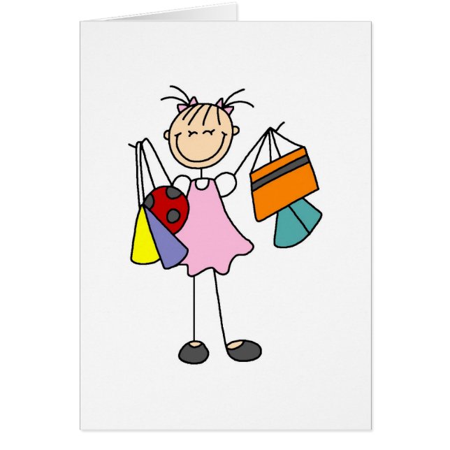 Aldrig nog hänger lös shoppingkortet hälsningskort (Framsidan)