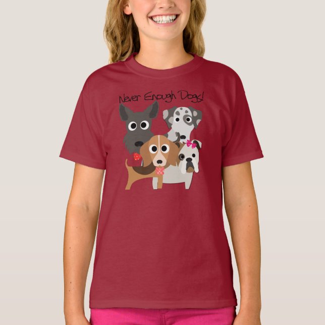 Aldrig nog Hundar T-shirt (Framsida)