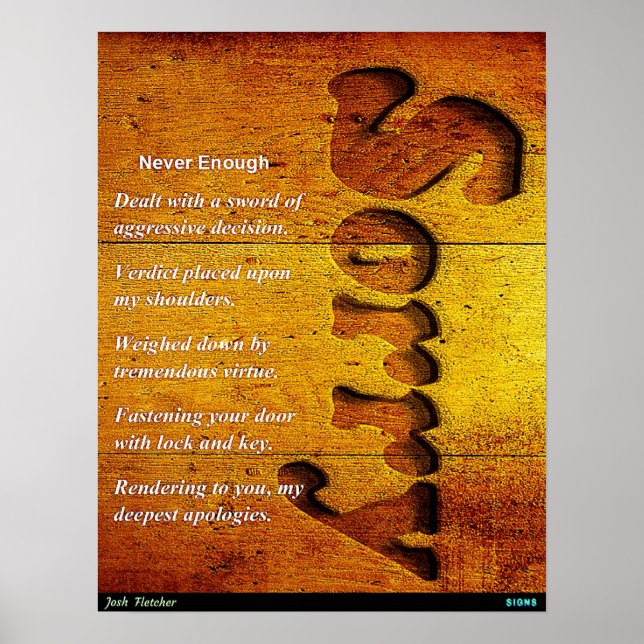 Aldrig Nog Poster (Framsidan)
