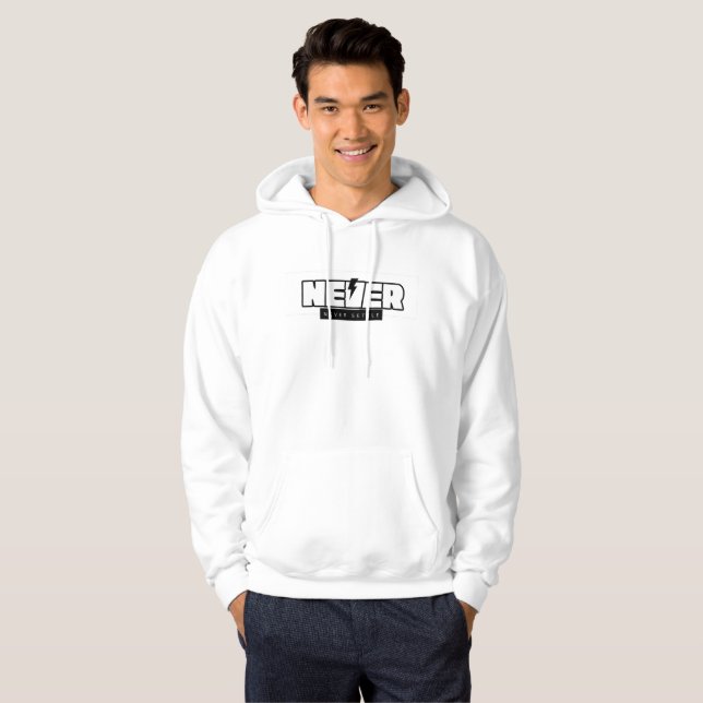 aldrig nöja sig hoodie (Hel framsida)