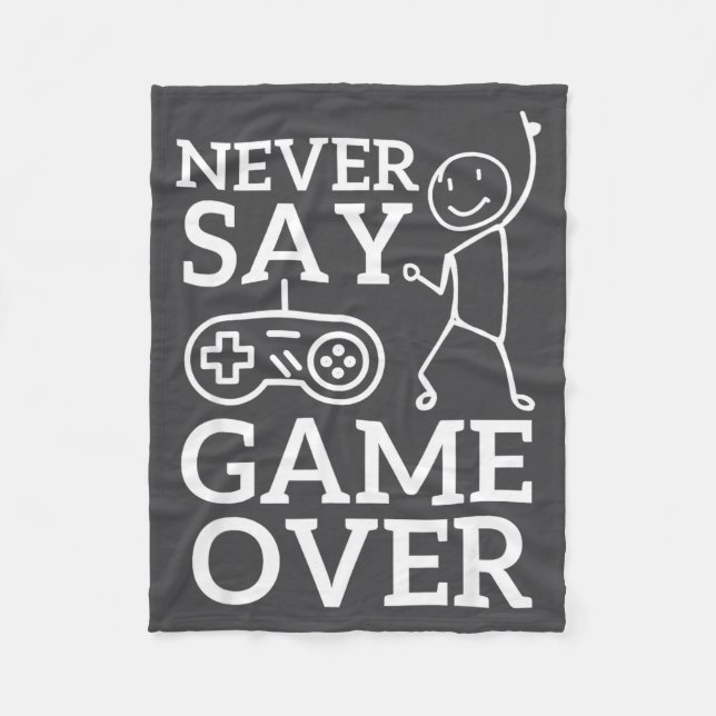 Aldrig Över Spel Stickman Spelare Säger Fleecefilt (Framsidan)