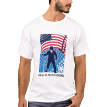 Aldrig Överlämnande Trump 2024 T-Shirt för manar