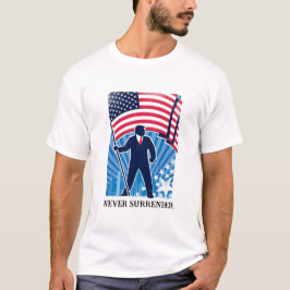 Aldrig Överlämnande Trump 2024 T-Shirt för manar