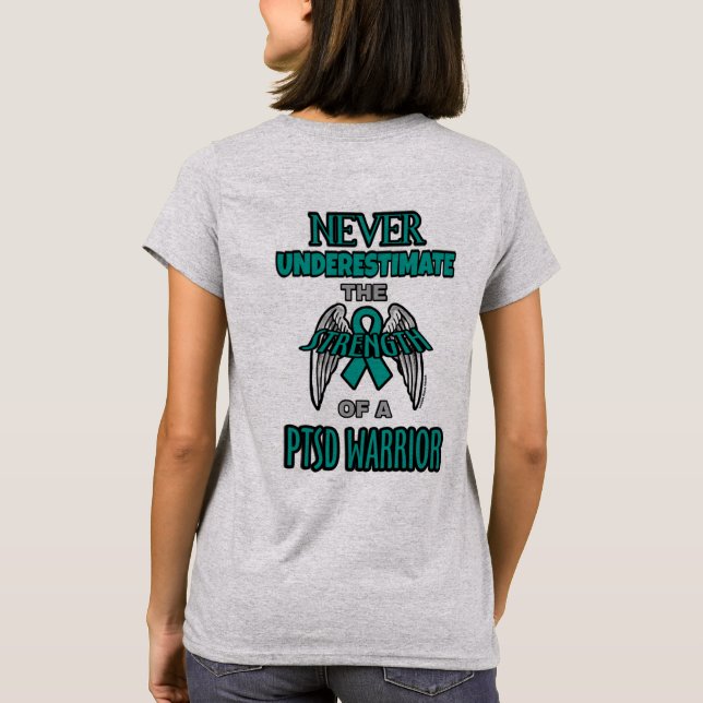 Aldrig… PTSD-krigare Tee (Baksida)