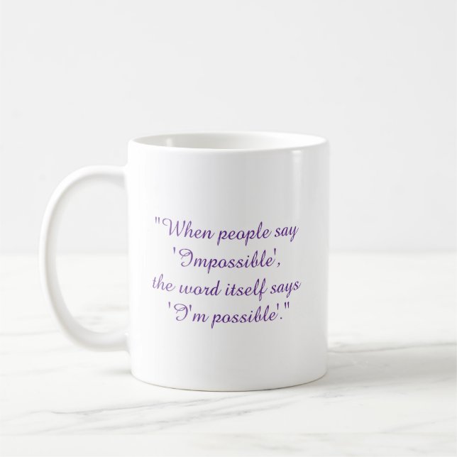 Aldrig säg omöjlig  kaffemugg (Vänster)