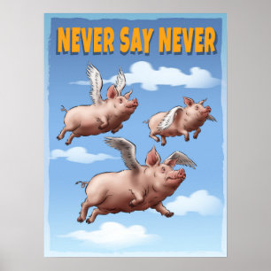 Aldrig säga aldrig - vimmiskt flytande Grisar Poster