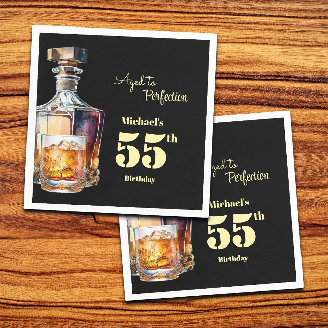 Aldrig sämre - Herrarnas 55:e whisky-födelsedag  Pappersservett (Skapare uppladdad)