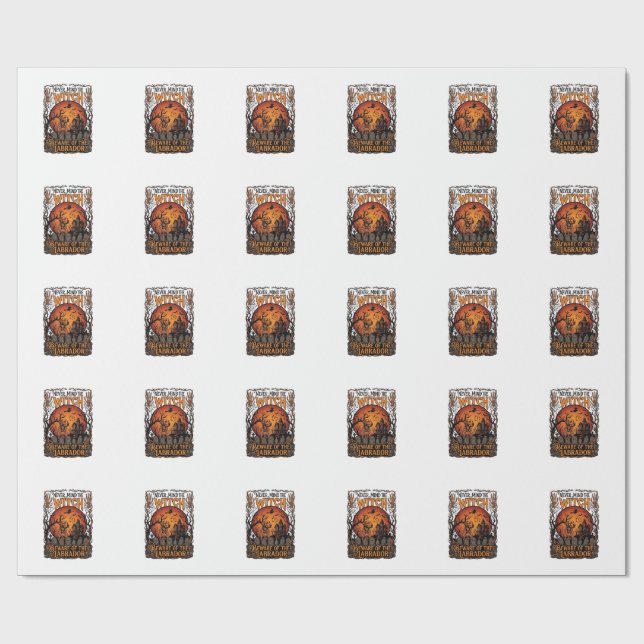 Aldrig sinne häxa akta Labrador Halloween spökhus Presentpapper (Platt)