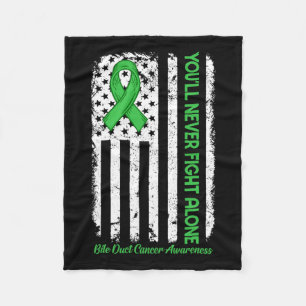 Aldrig Slåss Ensam Grön Gallgångscancer Usa Ameri Fleecefilt