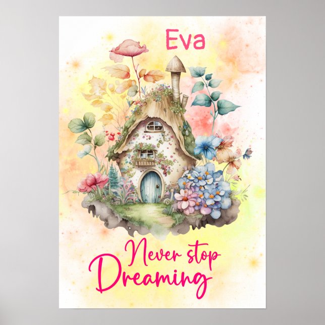 Aldrig Sluta Drömma Barns Motiverande Citat Poster (Framsidan)