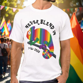 Aldrig Smälta In Regnbåge Kameleont Pride T Shirt