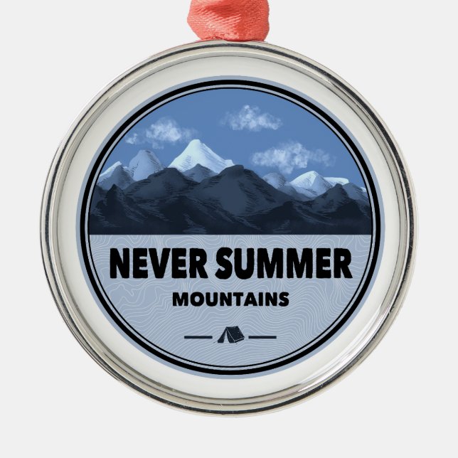 Aldrig sommarbergen Colorado Camping Julgransprydnad Metall (Framsidan)