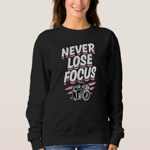 Aldrig tappa fokus Retro Vintage fotograf stil T Shirt