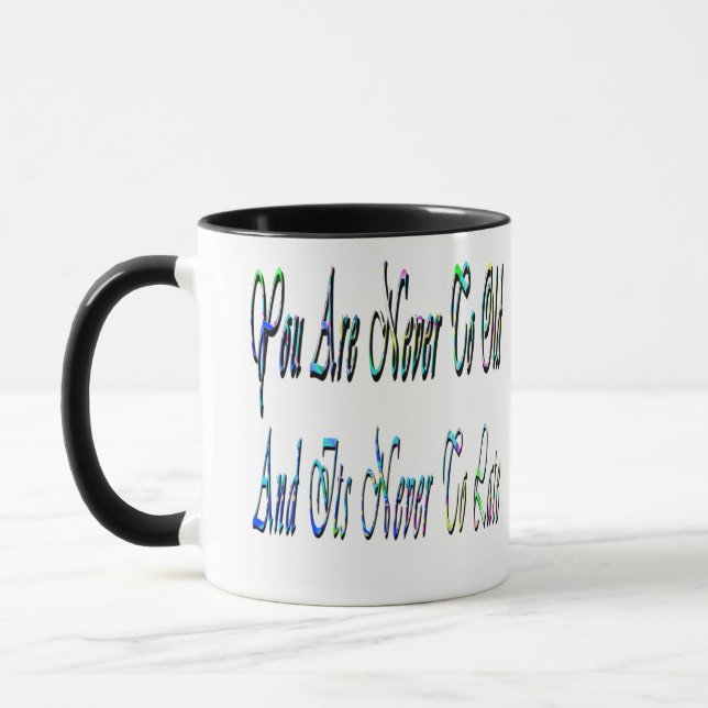 Aldrig till gammal, motiv, kombinationskaffe Mugg (Vänster)