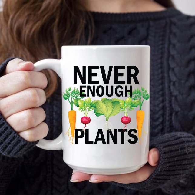 Aldrig tillräckligt många växter vegetabiliska fru mugg (Never Enough Plants Vegetables Fruit Gardening Dad Mug)