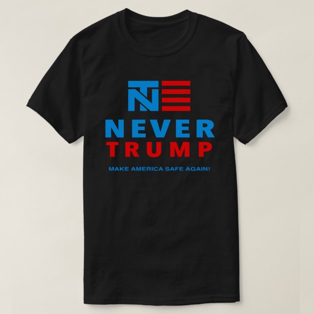 "ALDRIG TRUMF: GÖR AMERIKA KASSASKÅPET IGEN! ", T-SHIRT (Design framsida)
