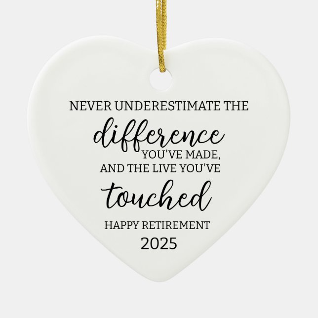 Aldrig underskatta den skillnad du har gjort och julgransprydnad keramik (Framsidan)